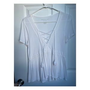 American Eagle Soft & Sexy White Shirt Blouse